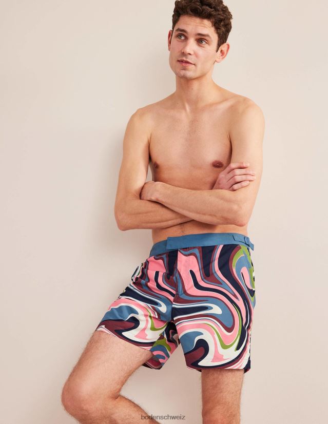Boden Männer Badeshorts mit fester Taille VH86PT3547 Kleidung Multi-Utopie-Wirbel