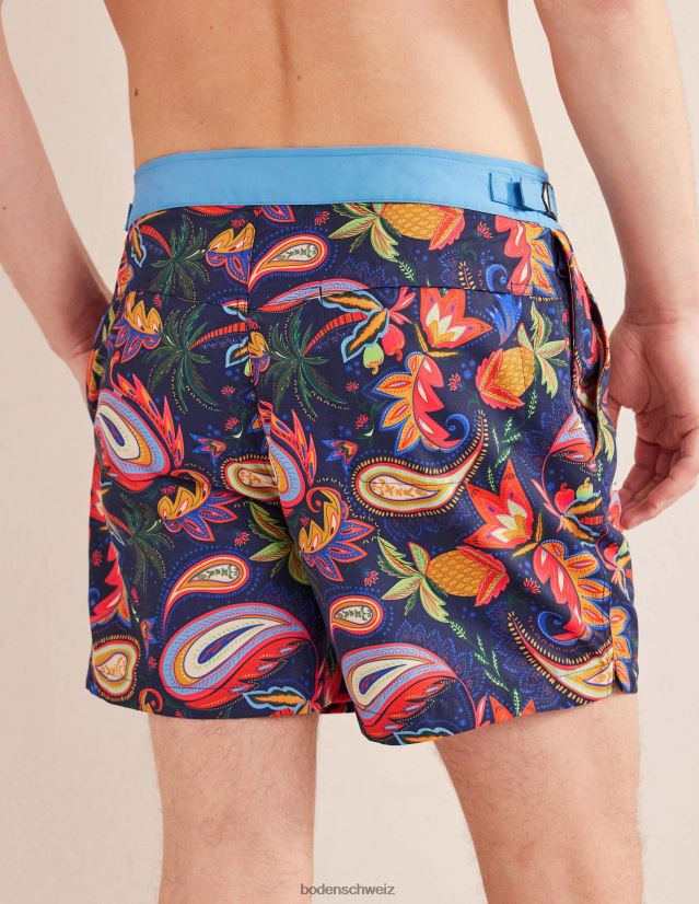 Boden Männer Badeshorts mit fester Taille VH86PT3566 Kleidung Multi-Ananas-Paisley
