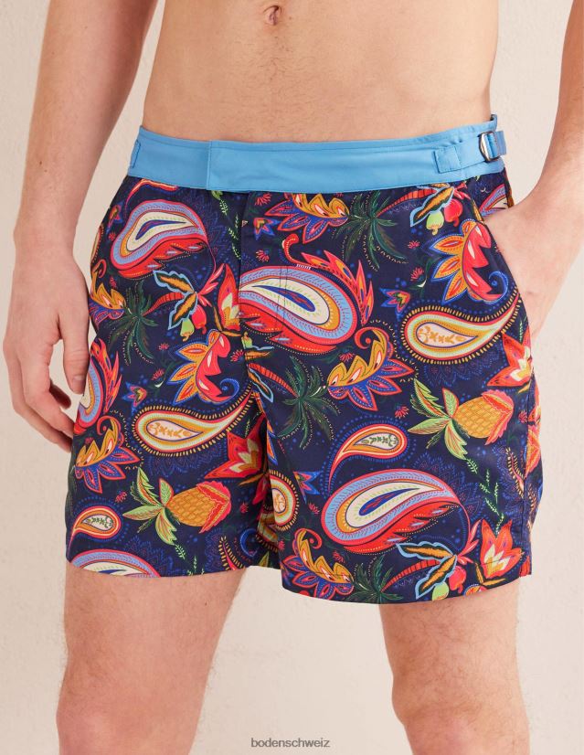 Boden Männer Badeshorts mit fester Taille VH86PT3566 Kleidung Multi-Ananas-Paisley