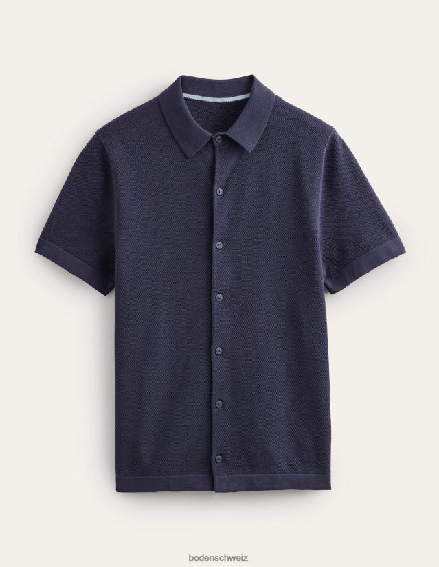 Boden Männer Gestricktes Kurzarmhemd VH86PT3526 Kleidung Marine