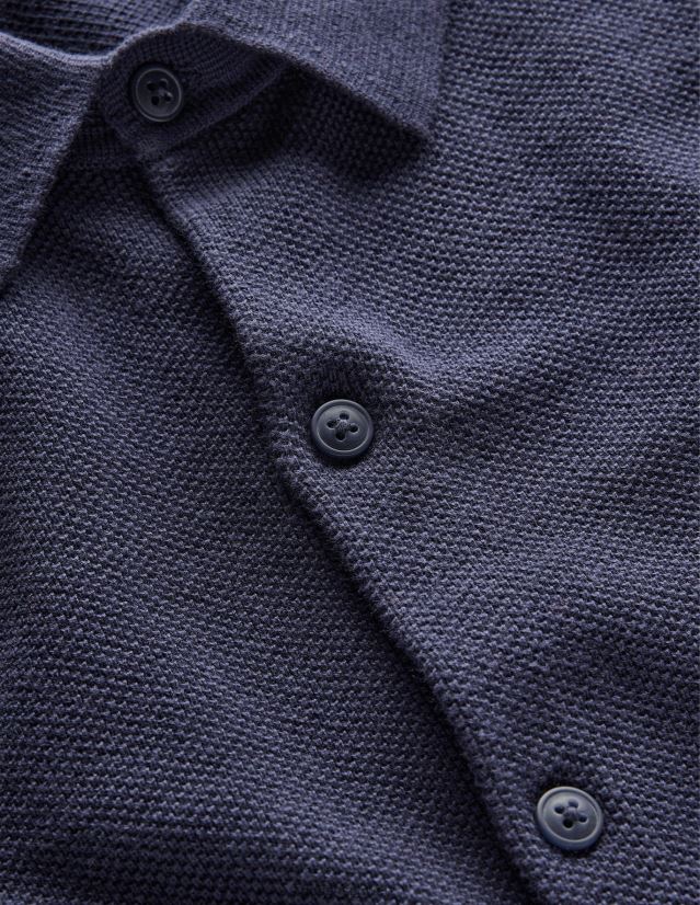 Boden Männer Gestricktes Kurzarmhemd VH86PT3526 Kleidung Marine