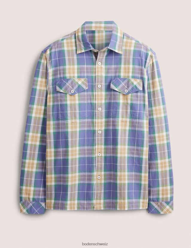 Boden Männer Lässiges Karohemd aus Baumwolle VH86PT3535 Kleidung Korsisches blaues Karo