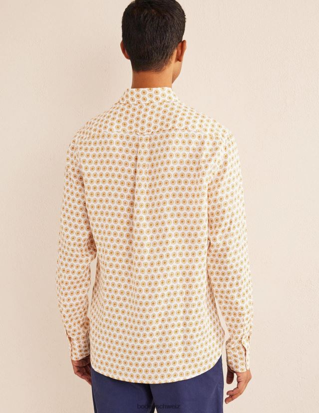 Boden Männer Leinenhemd mit Cutaway-Kragen VH86PT3511 Kleidung Ernte goldene Sonne