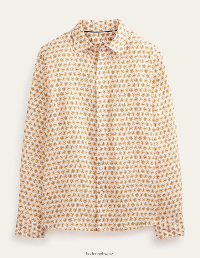 Boden Männer Leinenhemd mit Cutaway-Kragen VH86PT3511 Kleidung Ernte goldene Sonne