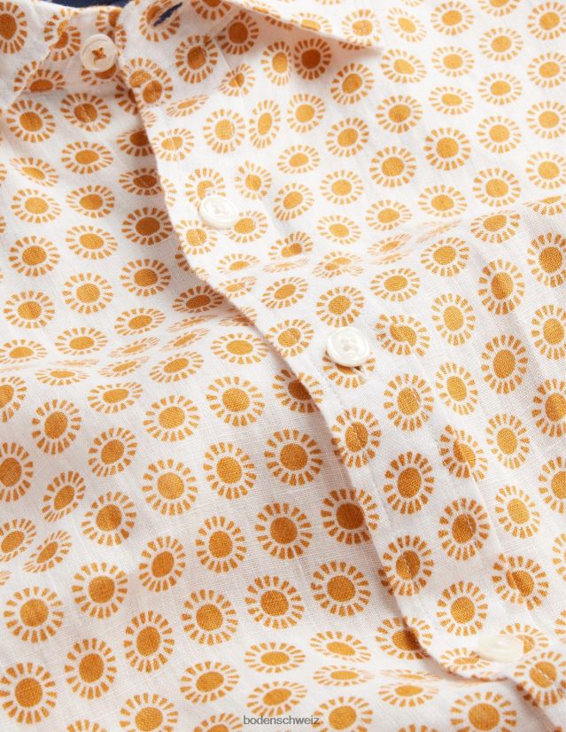 Boden Männer Leinenhemd mit Cutaway-Kragen VH86PT3511 Kleidung Ernte goldene Sonne