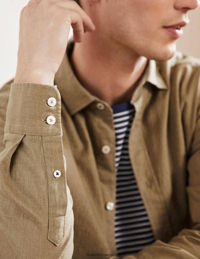 Boden Männer Leinenhemd mit Cutaway-Kragen VH86PT3611 Kleidung Malz