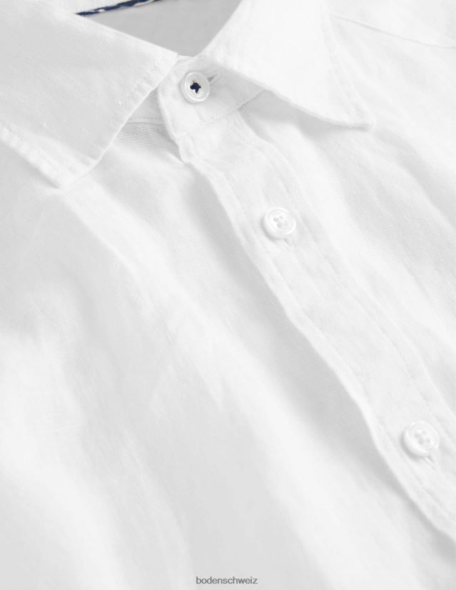 Boden Männer Slim-Fit-Leinenhemd VH86PT3617 Kleidung Weiß