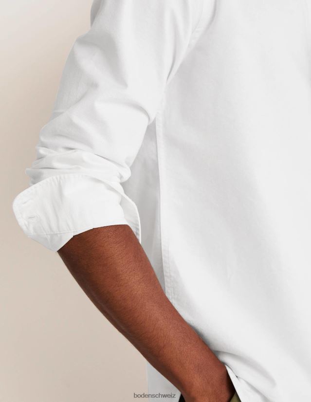 Boden Männer Slim-Hemd mit Knopfleiste VH86PT3569 Kleidung Weiß