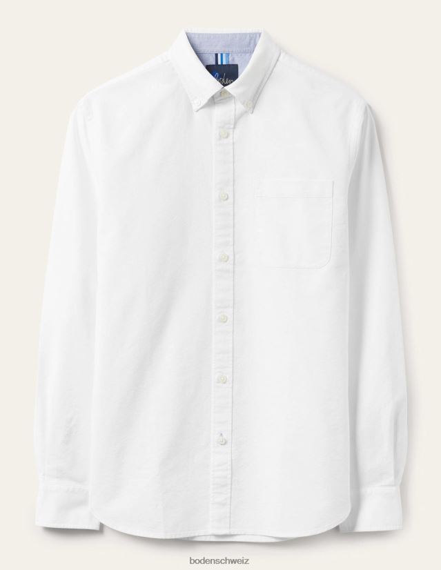 Boden Männer Slim-Hemd mit Knopfleiste VH86PT3569 Kleidung Weiß
