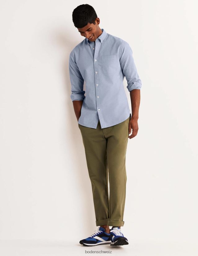 Boden Männer Slim-Hemd mit Knopfleiste VH86PT3603 Kleidung Oxfordblau