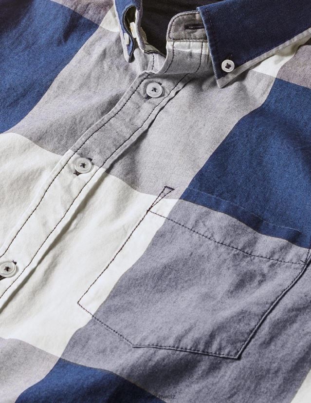 Boden Männer lässiges Karohemd VH86PT3595 Kleidung Indigo-Karomuster