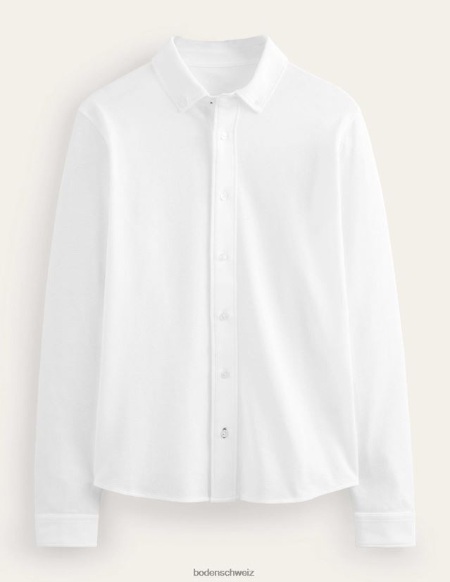 Boden Männer leichtes Piqué-Shirt VH86PT3548 Kleidung Weiß