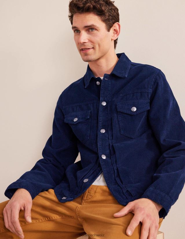 Boden Männer Cord-Trucker VH86PT3570 Kleidung Marineblaue Kordel