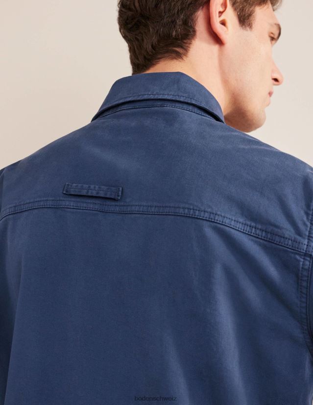 Boden Männer Safari-Jacke VH86PT3507 Kleidung gewaschene Marine