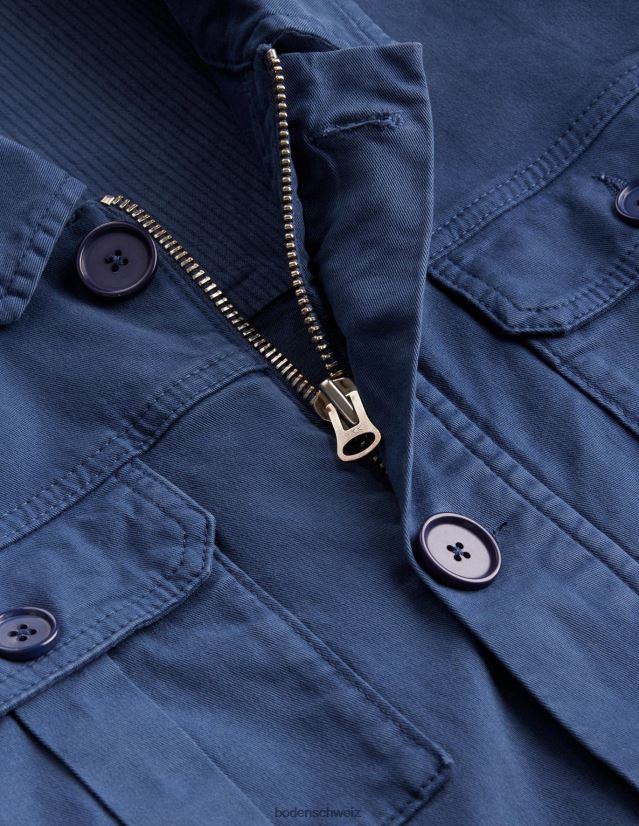 Boden Männer Safari-Jacke VH86PT3507 Kleidung gewaschene Marine