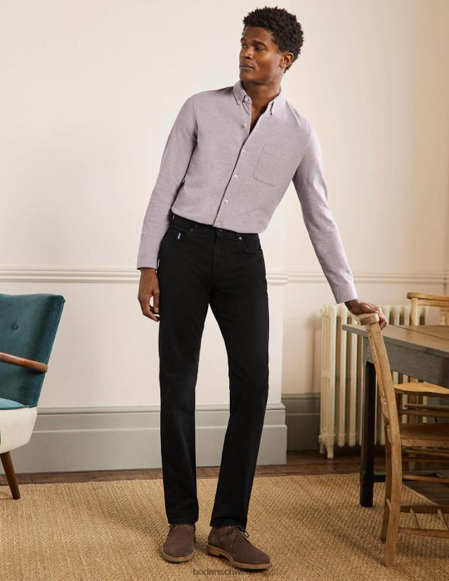 Boden Männer Jeans mit geradem Bein VH86PT3591 Kleidung schwarzer Jeansstoff