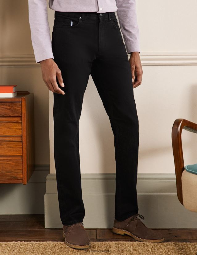 Boden Männer Jeans mit geradem Bein VH86PT3591 Kleidung schwarzer Jeansstoff