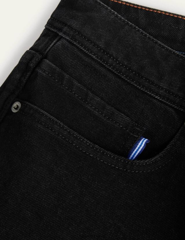 Boden Männer Jeans mit geradem Bein VH86PT3591 Kleidung schwarzer Jeansstoff