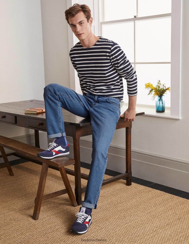 Boden Männer Jeans mit geradem Bein VH86PT3600 Kleidung leichte Spülung