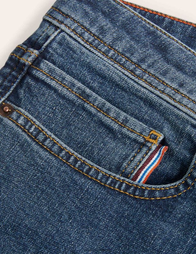 Boden Männer Jeans mit schmalem Bein VH86PT3618 Kleidung Mid-Rinse-Denim