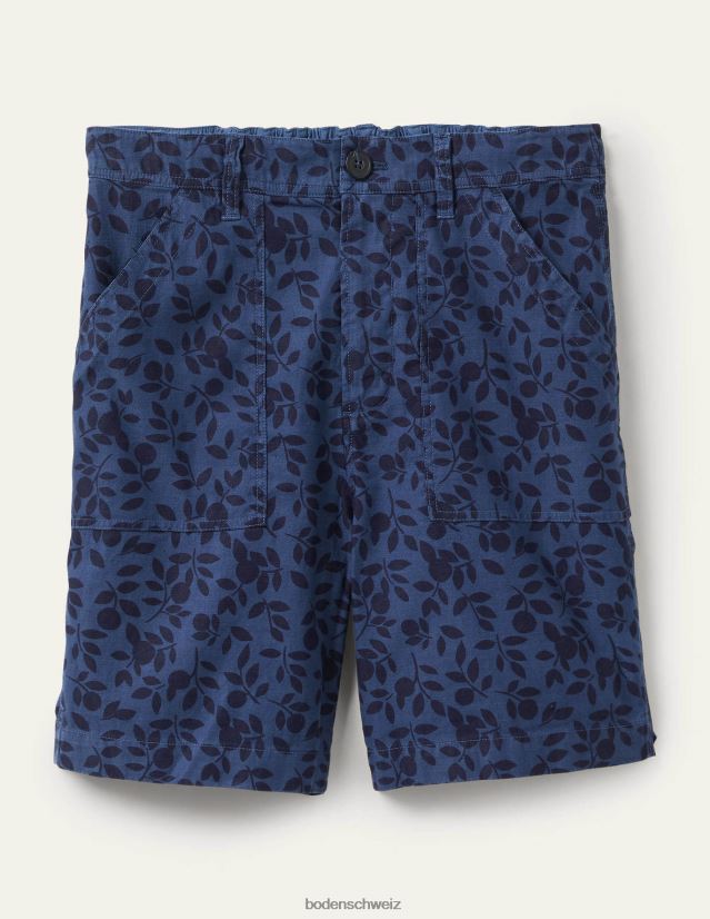 Boden Männer Leichte Shorts aus Leinenmischung VH86PT3584 Kleidung Fähnrich blaues Laub