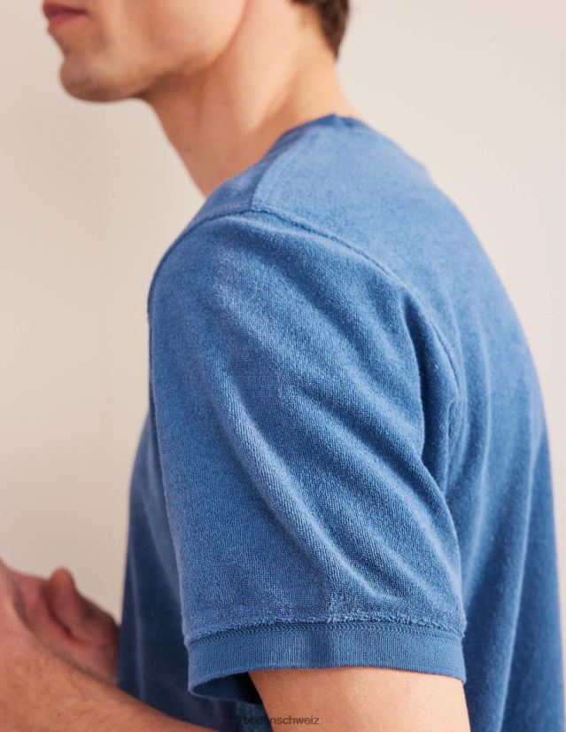 Boden Männer Frottee-T-Shirt VH86PT3565 Kleidung echte Marine