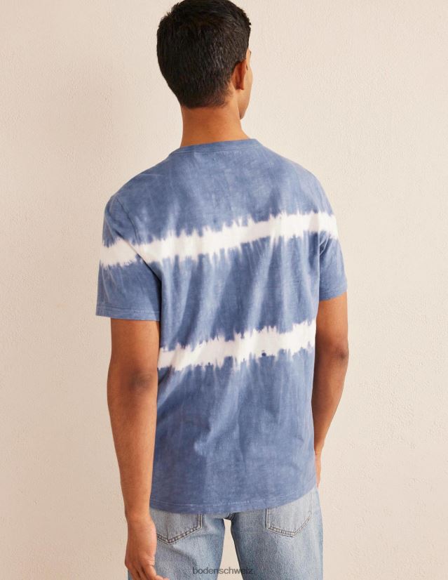 Boden Männer Gewaschenes T-Shirt mit Batikfärbung VH86PT3637 Kleidung echte Marine