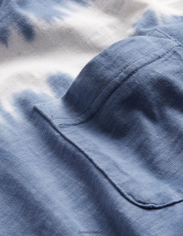 Boden Männer Gewaschenes T-Shirt mit Batikfärbung VH86PT3637 Kleidung echte Marine