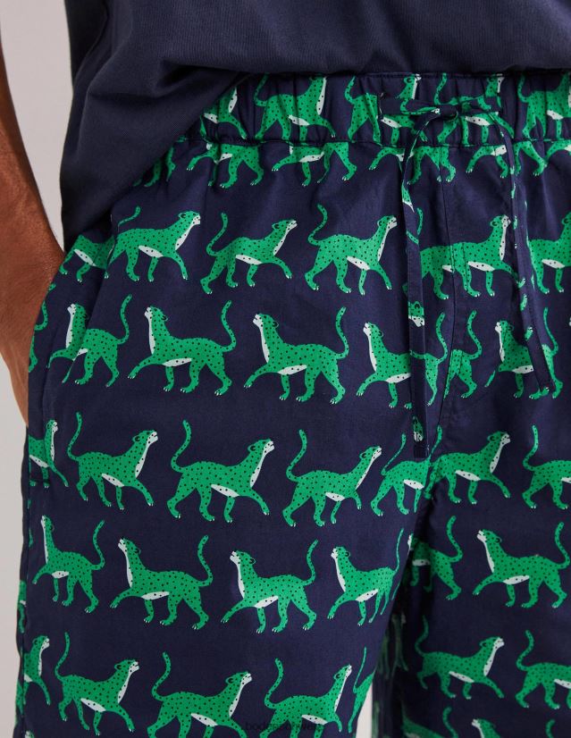 Boden Männer Gewebtes Pyjama-Set VH86PT3559 Kleidung Marineleoparden