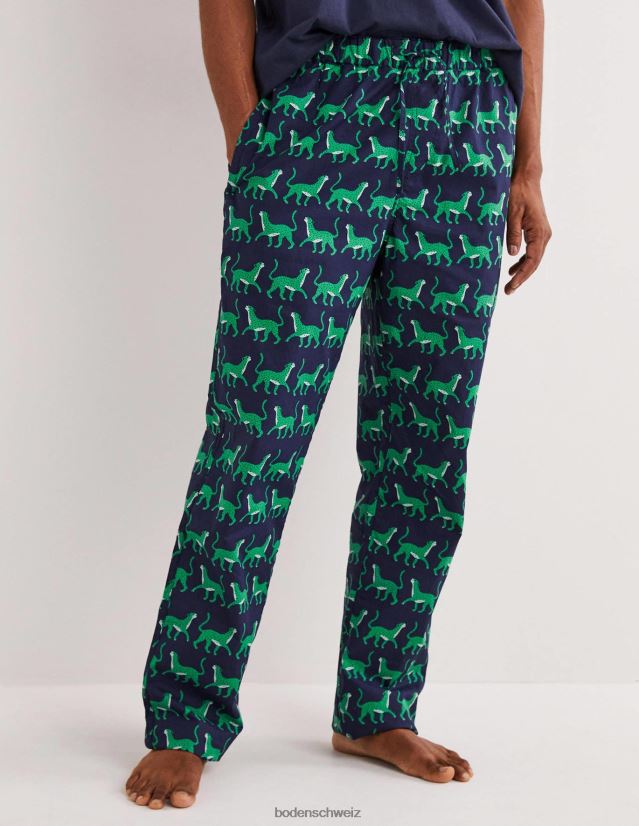 Boden Männer Gewebtes Pyjama-Set VH86PT3559 Kleidung Marineleoparden