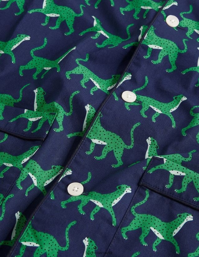 Boden Männer Gewebtes Pyjama-Set VH86PT3559 Kleidung Marineleoparden