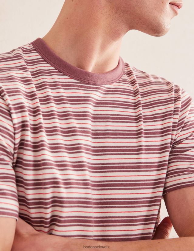 Boden Männer Klassisches T-Shirt mit schmaler Passform VH86PT3520 Kleidung Renaissance Rose/Koralle