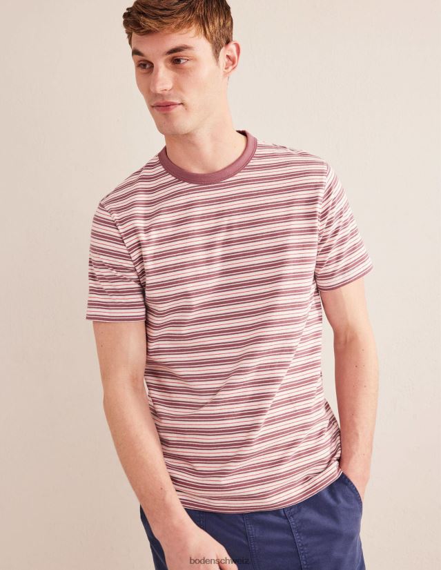 Boden Männer Klassisches T-Shirt mit schmaler Passform VH86PT3520 Kleidung Renaissance Rose/Koralle