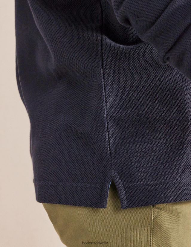 Boden Männer Lässiges Langarm-Polo VH86PT3527 Kleidung Marine