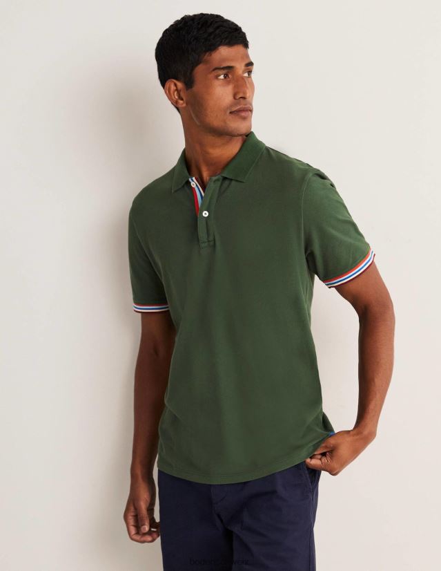 Boden Männer Piqué-Poloshirt VH86PT3635 Kleidung Parkgrün