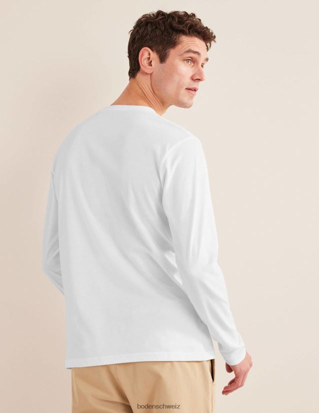 Boden Männer Slim-Fit-Langarm-T-Shirt VH86PT3638 Kleidung Weiß
