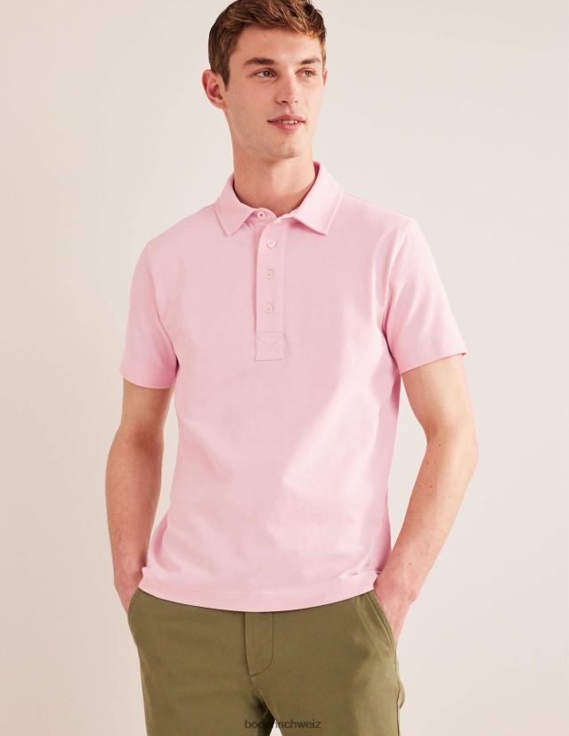Boden Männer Slim-Fit-Pique-Polo VH86PT3533 Kleidung Marshmallow-Rosa