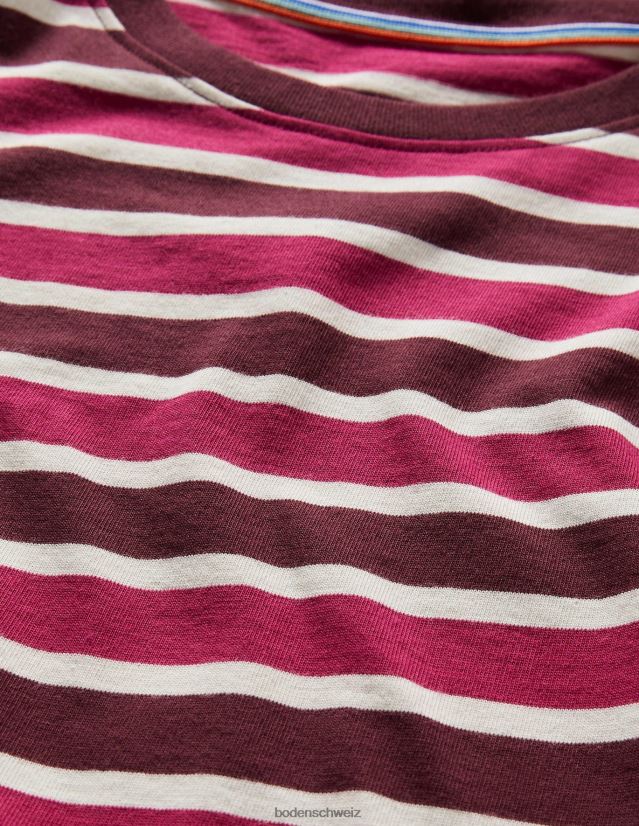 Boden Männer klassisches Baumwoll-T-Shirt VH86PT3601 Kleidung Penelope rosa Streifen
