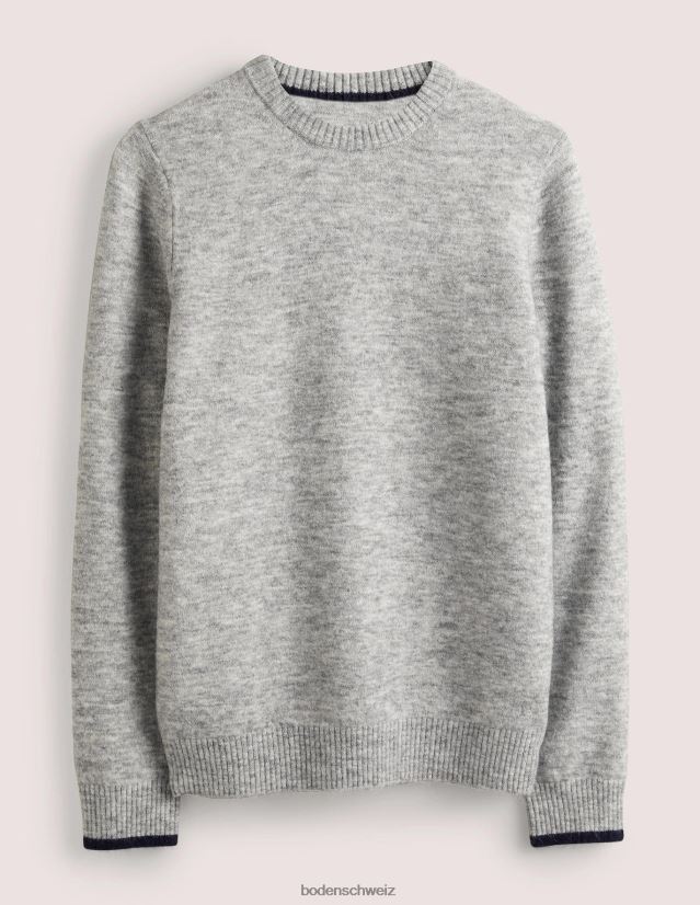 Boden Männer Flauschiger Pullover mit Rundhalsausschnitt VH86PT3587 Kleidung graue Melange