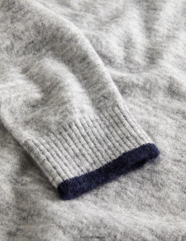 Boden Männer Flauschiger Pullover mit Rundhalsausschnitt VH86PT3587 Kleidung graue Melange