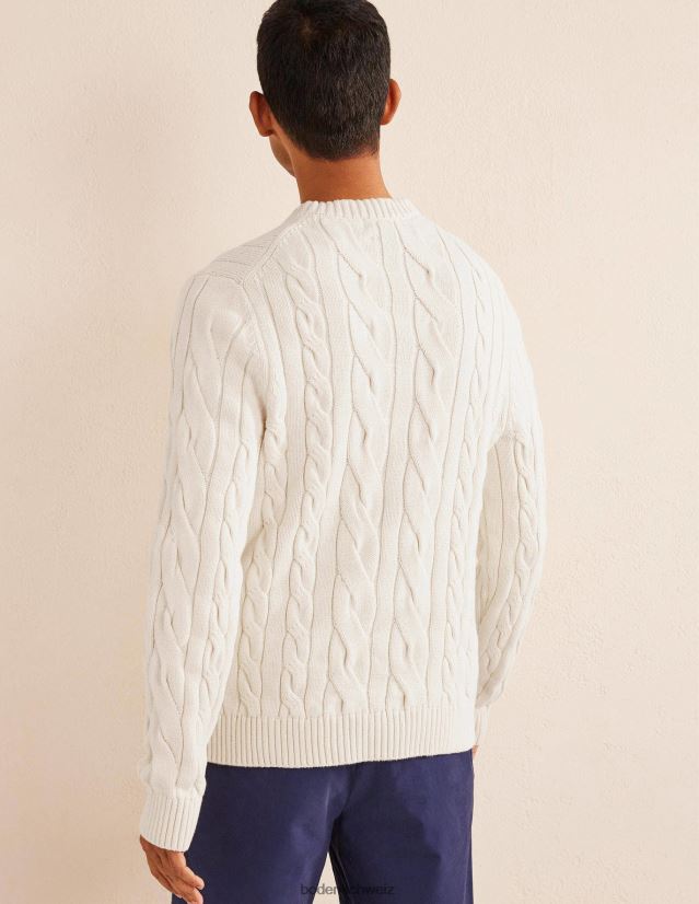 Boden Männer Rundhalsausschnitt aus Baumwolle mit Zopfmuster VH86PT3552 Kleidung Pistazienschale