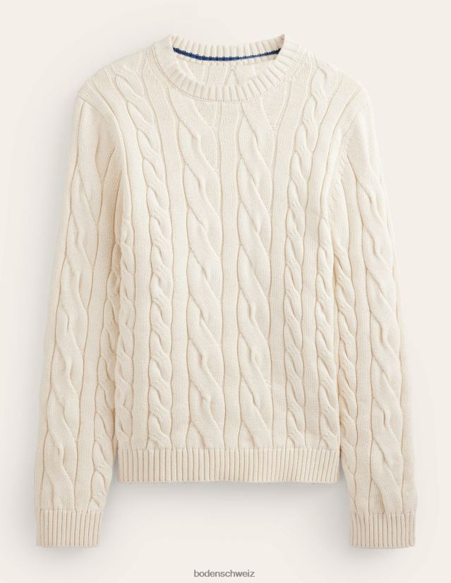 Boden Männer Rundhalsausschnitt aus Baumwolle mit Zopfmuster VH86PT3552 Kleidung Pistazienschale