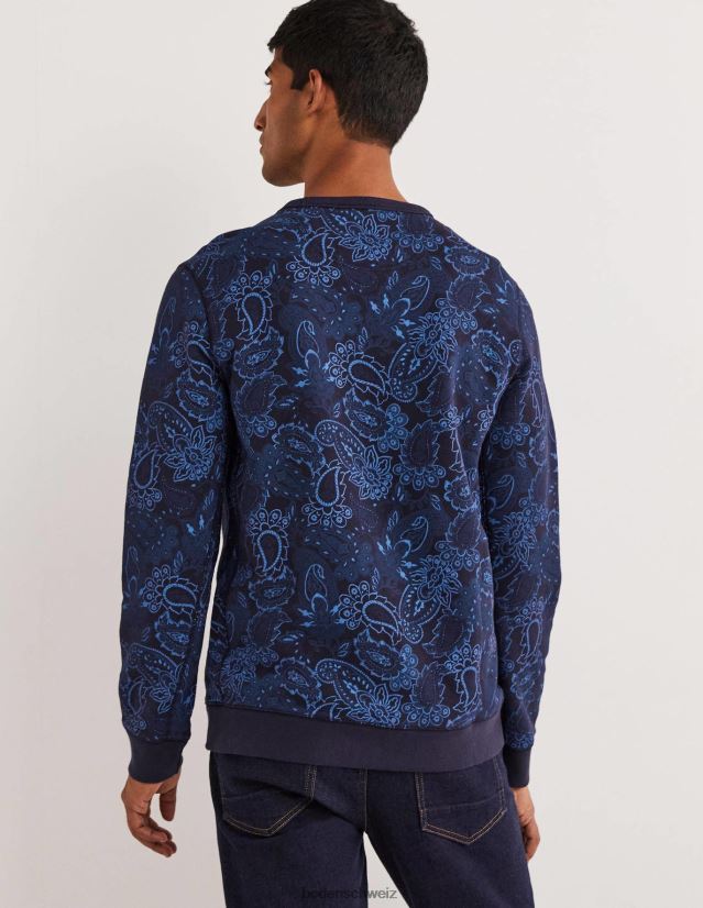 Boden Männer Bedrucktes Sweatshirt VH86PT3574 Kleidung blaues Paisley