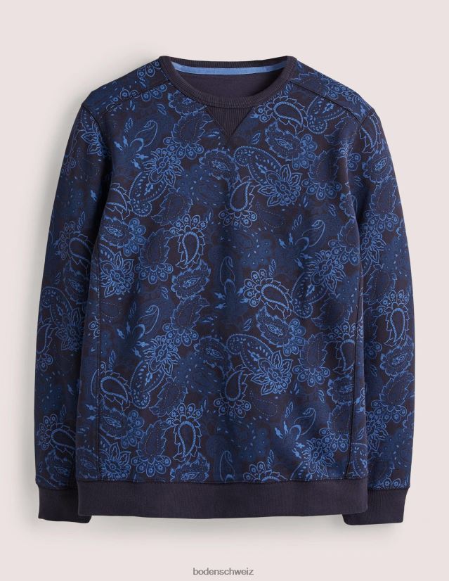 Boden Männer Bedrucktes Sweatshirt VH86PT3574 Kleidung blaues Paisley