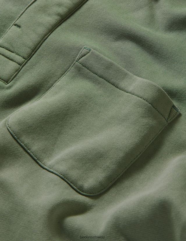 Boden Männer Sweatshirt mit Knopfkragen VH86PT3622 Kleidung Alligatorgrün