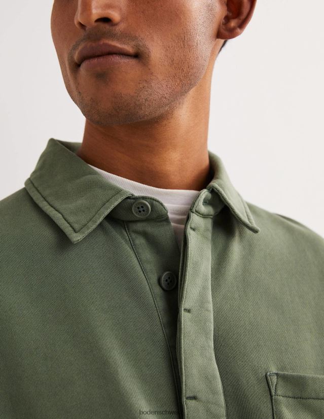 Boden Männer Sweatshirt mit Knopfkragen VH86PT3622 Kleidung Alligatorgrün